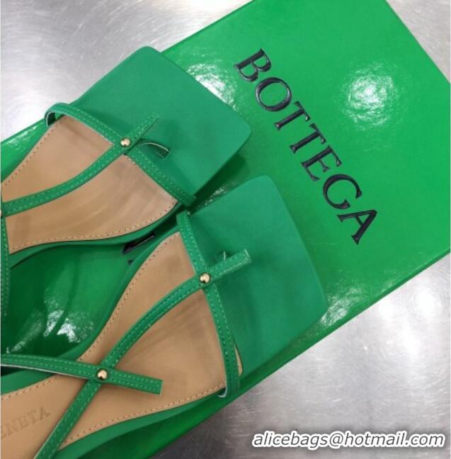 Good Product Bottega Veneta Stretch Lambskin Strap Sandals 9cm 050652 Green