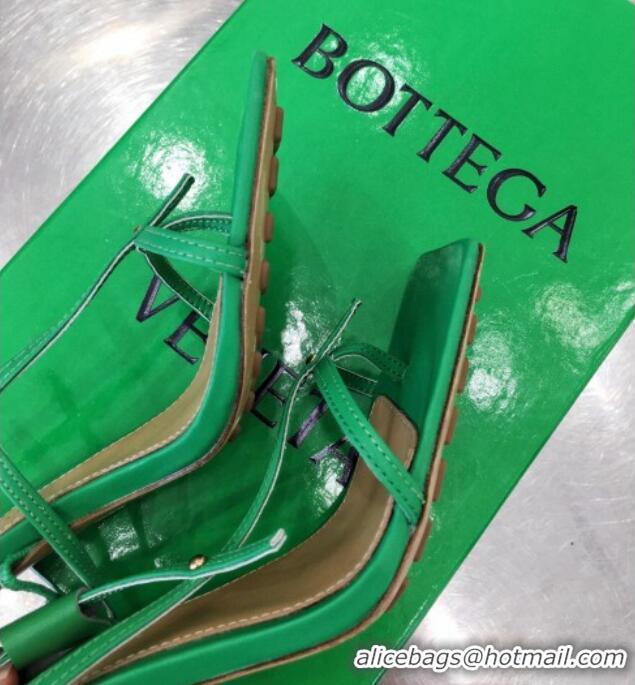 Good Product Bottega Veneta Stretch Lambskin Strap Sandals 9cm 050652 Green