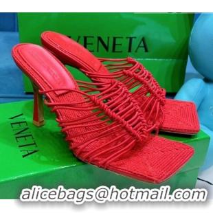 Good Quality Bottega Veneta Stretch Strap Heel Sandals 9cm 060828 Red 2021