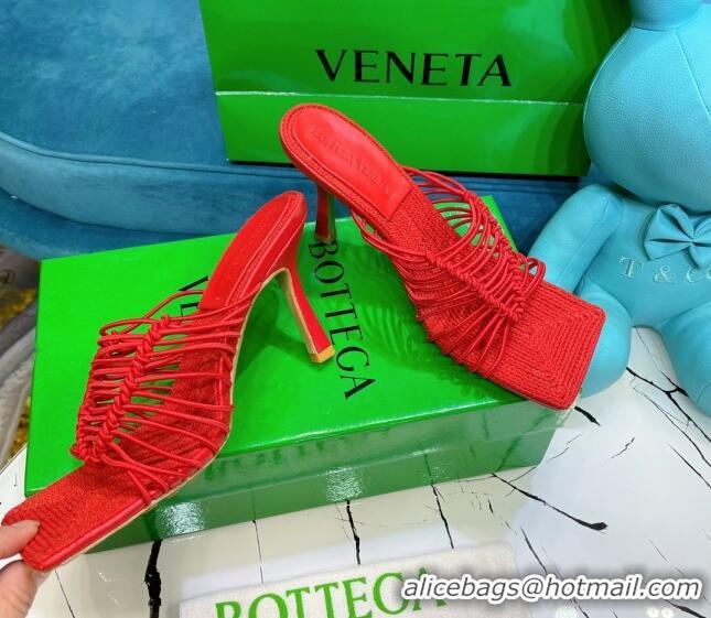 Good Quality Bottega Veneta Stretch Strap Heel Sandals 9cm 060828 Red 2021