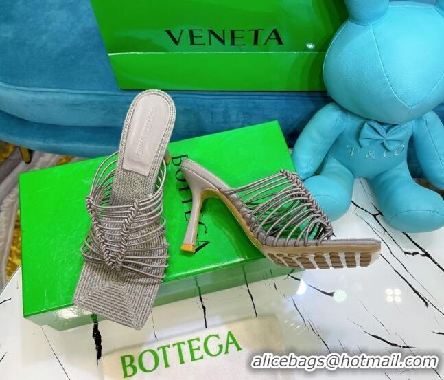 Grade Quality Bottega Veneta Stretch Strap Heel Sandals 9cm 060828 Grey 2021