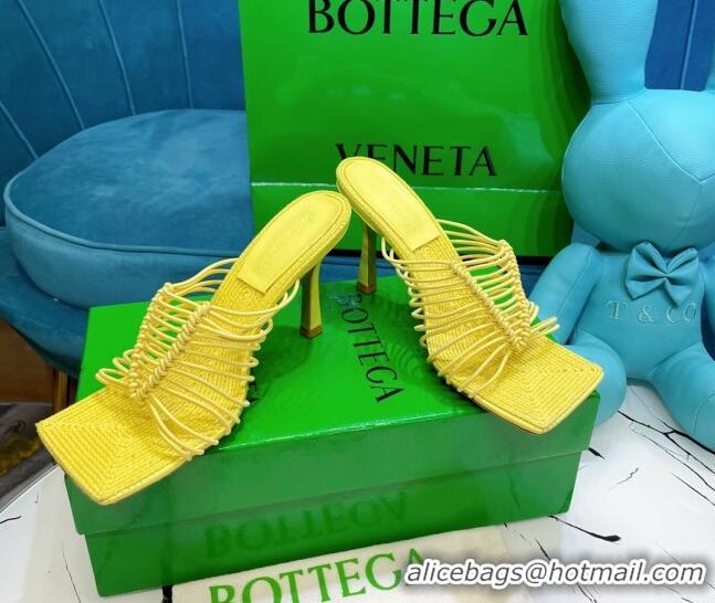 Stylish Bottega Veneta Stretch Strap Heel Sandals 9cm 060828 Yellow 2021