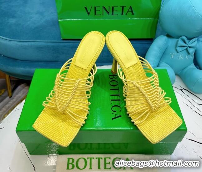 Stylish Bottega Veneta Stretch Strap Heel Sandals 9cm 060828 Yellow 2021