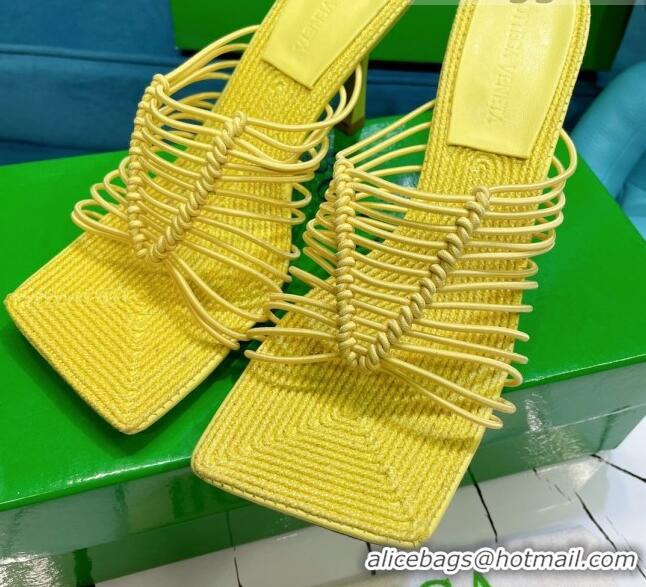 Stylish Bottega Veneta Stretch Strap Heel Sandals 9cm 060828 Yellow 2021