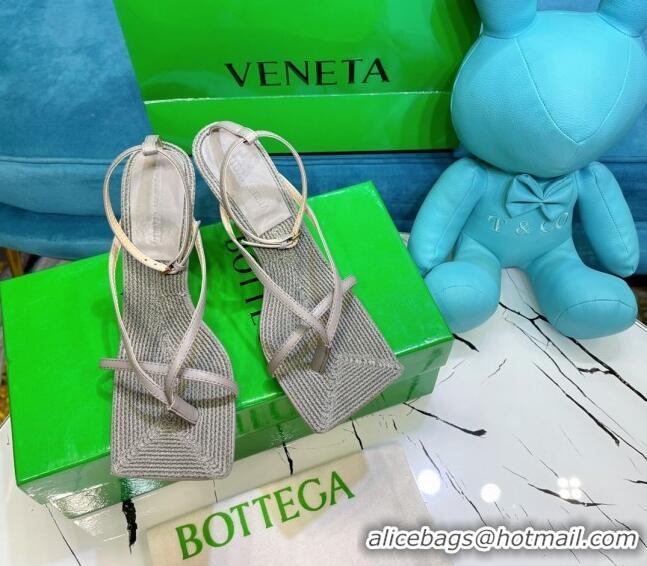 Sumptuous Bottega Veneta Stretch Strap Thong Sandals 9cm 060831 Grey 2021