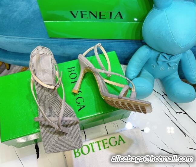 Sumptuous Bottega Veneta Stretch Strap Thong Sandals 9cm 060831 Grey 2021