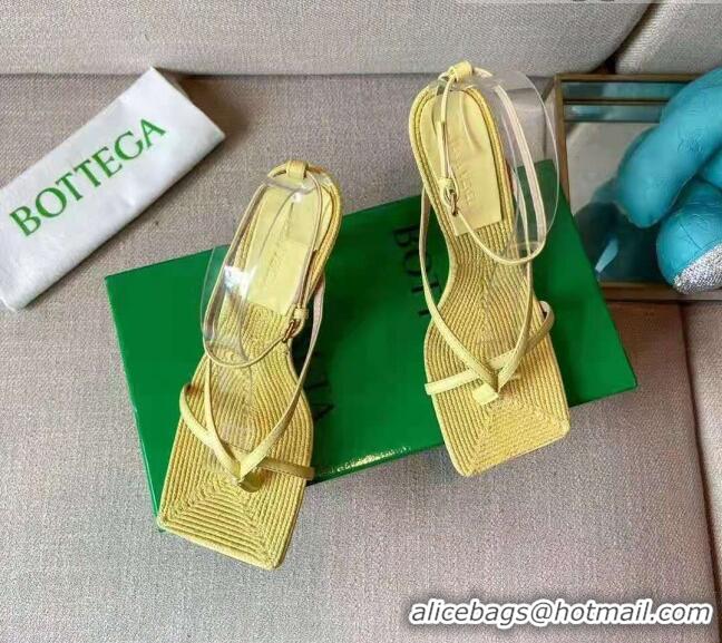 Best Price Bottega Veneta Stretch Strap Thong Sandals 9cm 060831 Yellow 2021