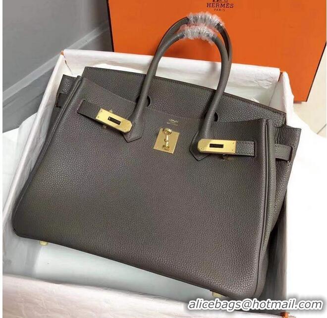 Super Quality Hermes Birkin Bag Original Leather 35CM 17825 Tinware Grey