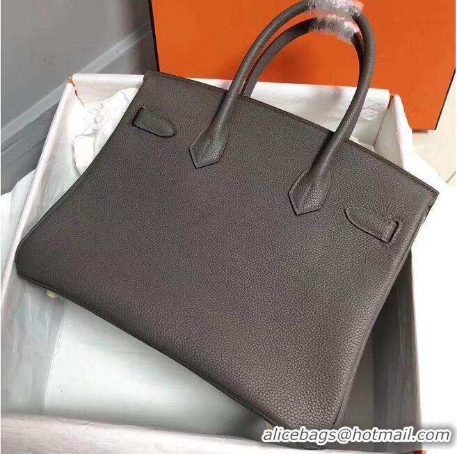 Super Quality Hermes Birkin Bag Original Leather 35CM 17825 Tinware Grey