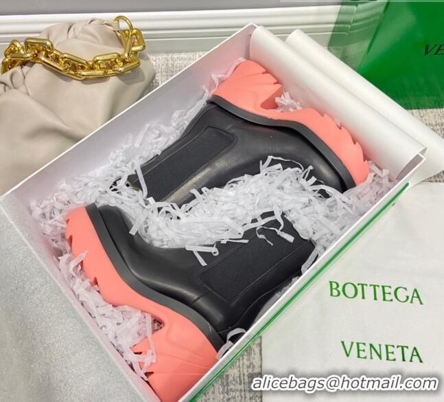 Hot Style Bottega Veneta Flash Calfskin Short Boots 9.5cm 070638 Black/Flamingo Pink 2021