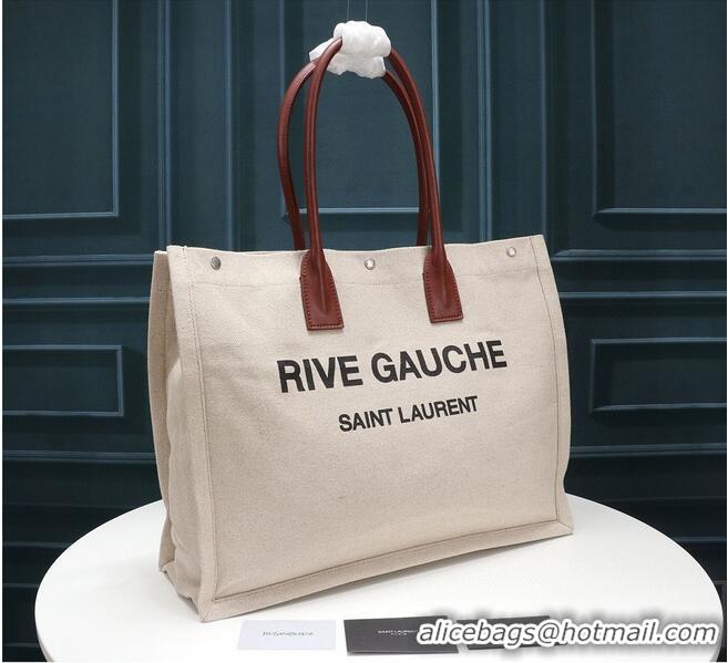 Top Quality Yves Saint Laurent Rive Gauche Tote Shopping Bag 59929 Beige