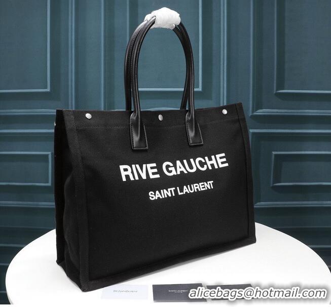 Popular Style Yves Saint Laurent Rive Gauche Tote Shopping Bag 59929 Black