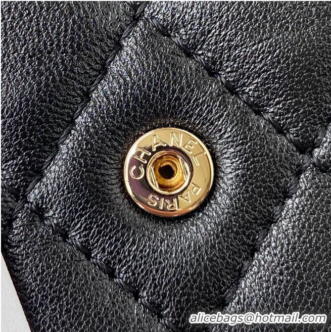 Top Quality CHANEL Top Handle Micro Mini Wallet On Chain AP2200 Black