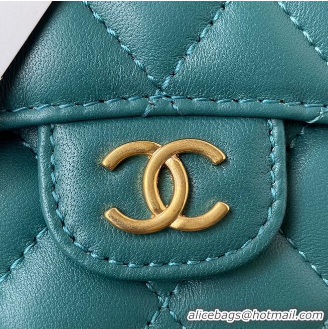 Well Crafted CHANEL Top Handle Micro Mini Wallet On Chain AP2200 Green