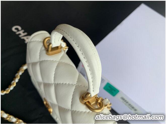 Affordable Price CHANEL Top Handle Micro Mini Wallet On Chain AP2200 White