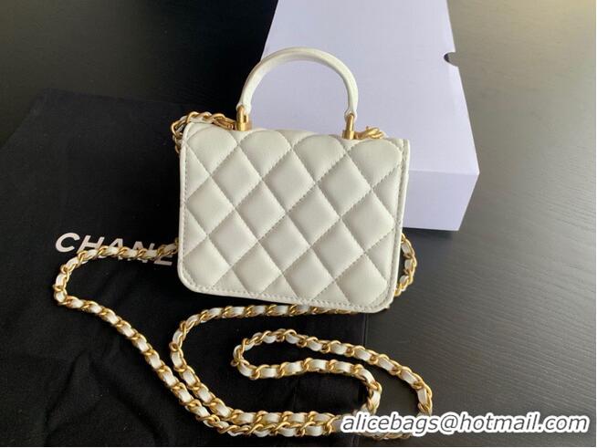 Affordable Price CHANEL Top Handle Micro Mini Wallet On Chain AP2200 White