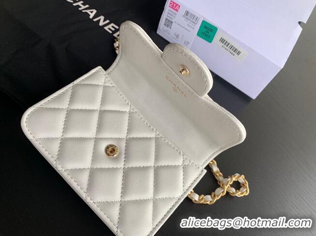 Affordable Price CHANEL Top Handle Micro Mini Wallet On Chain AP2200 White