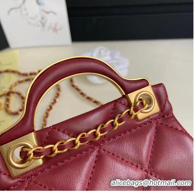 Discount CHANEL Top Handle Micro Mini Wallet On Chain AP2206 Red