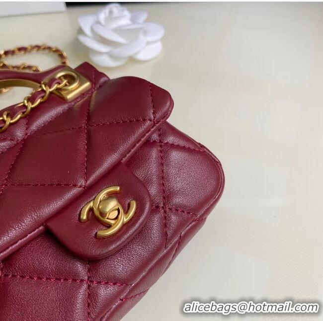 Discount CHANEL Top Handle Micro Mini Wallet On Chain AP2206 Red