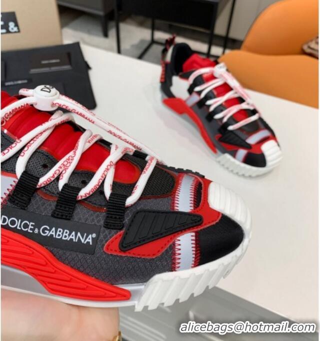 Top Quality Dolce & Gabbana NS1 Sneakers in Mixed Materials Black/Red 061617