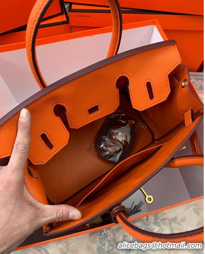 Buy Grade Hermes original Togo Leather HB35O Orange