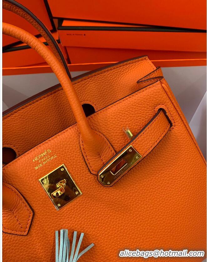 Buy Grade Hermes original Togo Leather HB35O Orange