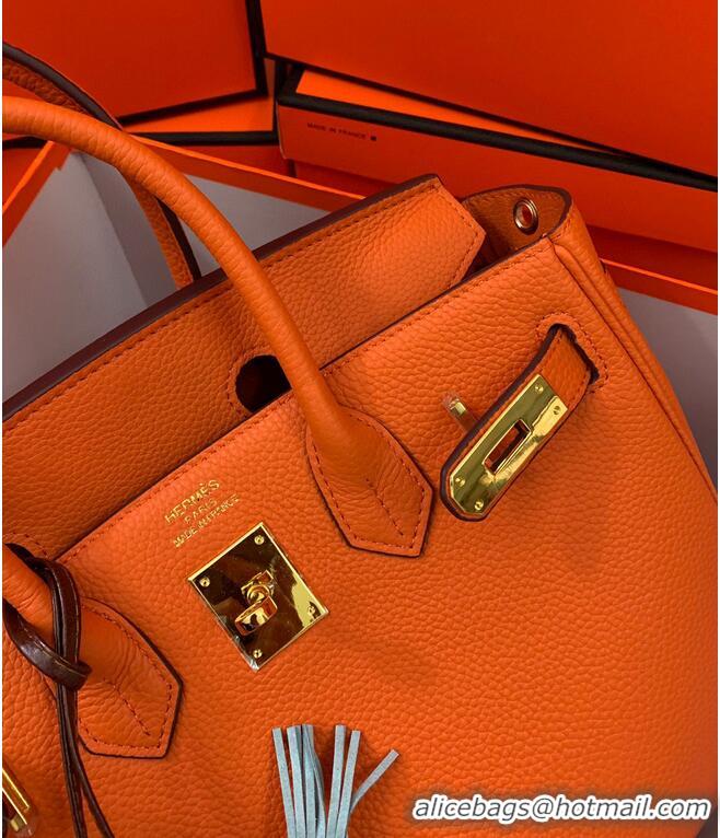 Buy Grade Hermes original Togo Leather HB35O Orange