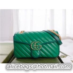 Low Cost Gucci GG Marmont small shoulder bag 443497 Emerald green