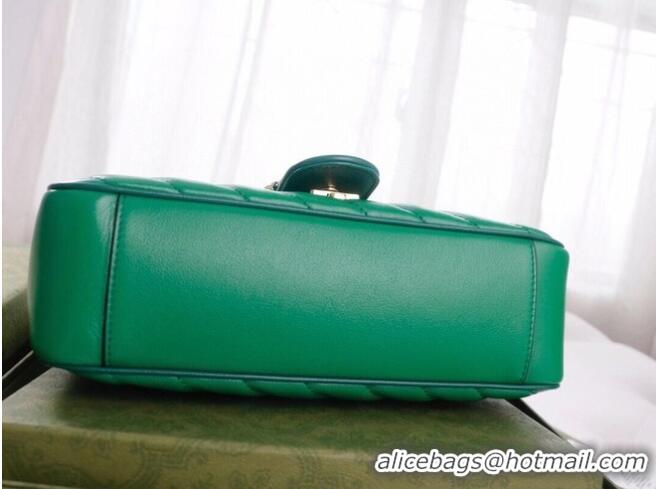 Low Cost Gucci GG Marmont small shoulder bag 443497 Emerald green