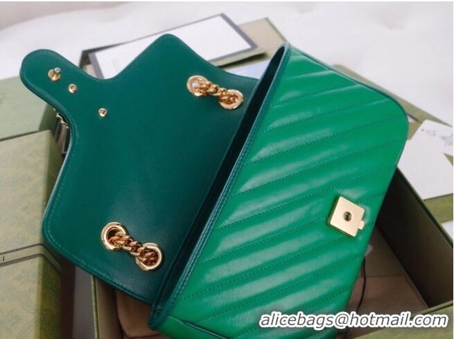 Low Cost Gucci GG Marmont small shoulder bag 443497 Emerald green