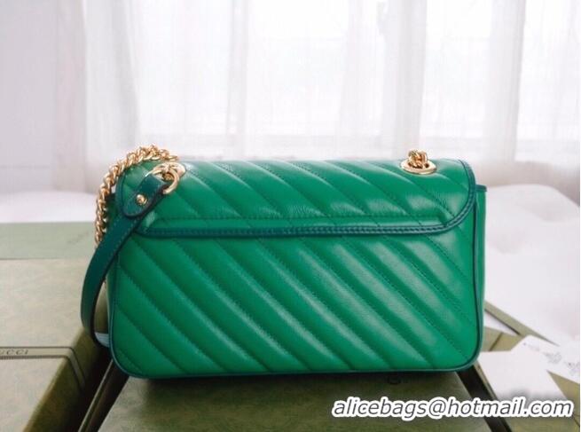 Low Cost Gucci GG Marmont small shoulder bag 443497 Emerald green