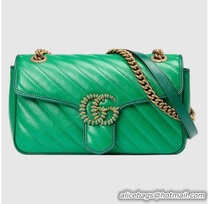 Low Cost Gucci GG Marmont small shoulder bag 443497 Emerald green