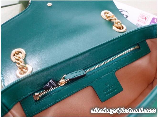 Low Cost Gucci GG Marmont small shoulder bag 443497 Emerald green