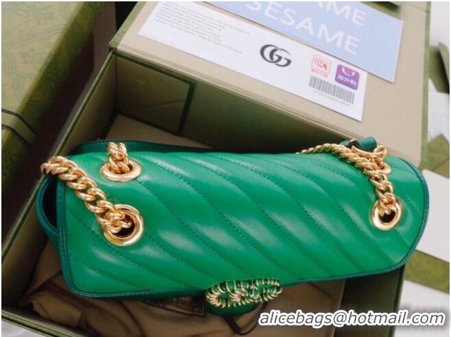 Low Cost Gucci GG Marmont small shoulder bag 443497 Emerald green