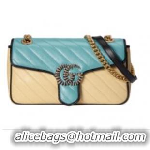 Inexpensive Gucci GG Marmont small shoulder bag 443497 Pastel blue