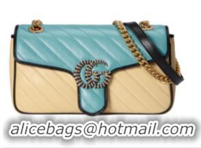 Inexpensive Gucci GG Marmont small shoulder bag 443497 Pastel blue