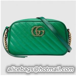 Fashion Gucci GG Marmont small shoulder bag 447632 Bright green