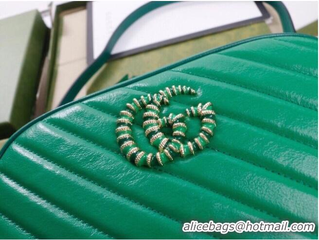 Fashion Gucci GG Marmont small shoulder bag 447632 Bright green