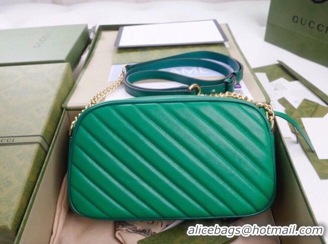 Fashion Gucci GG Marmont small shoulder bag 447632 Bright green