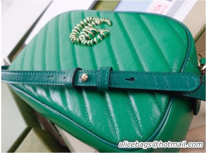 Fashion Gucci GG Marmont small shoulder bag 447632 Bright green