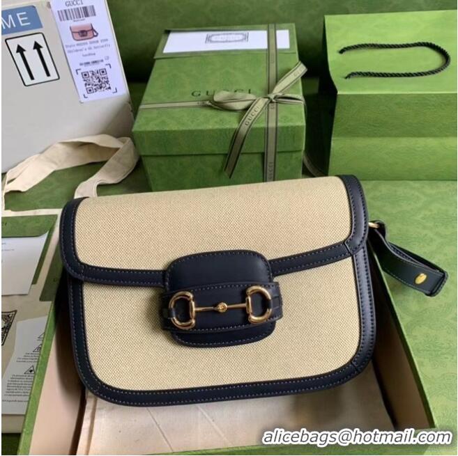 Grade Quality Gucci Horsebit 1955 small shoulder bag 602204 fabric &black leather