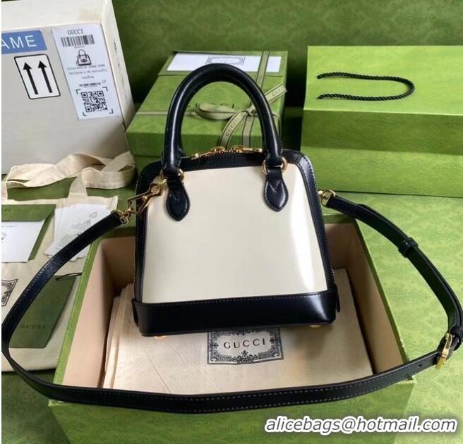 Modern Classic Gucci Horsebit 1955 mini top handle bag 640716 black&white