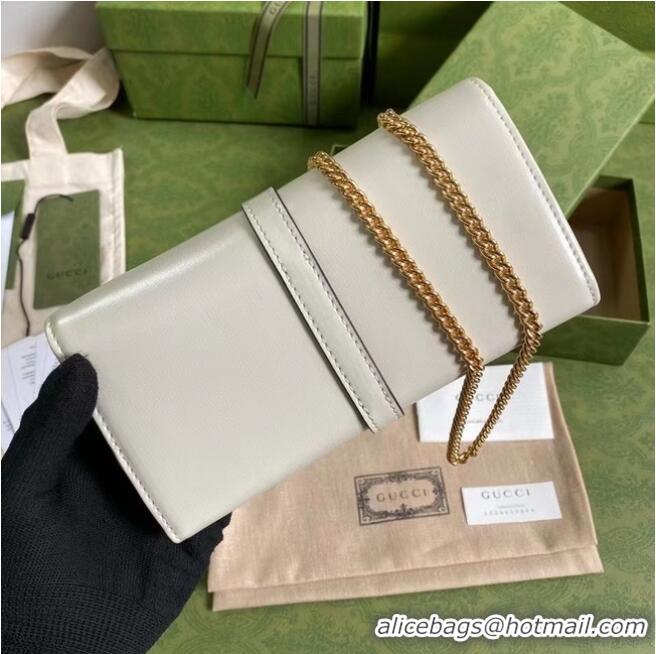 Hot Style Gucci Jackie 1961 ostrich chain wallet 652681 white