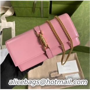 Good Looking Gucci Jackie 1961 ostrich chain wallet 652681 pink