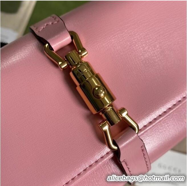 Good Looking Gucci Jackie 1961 ostrich chain wallet 652681 pink