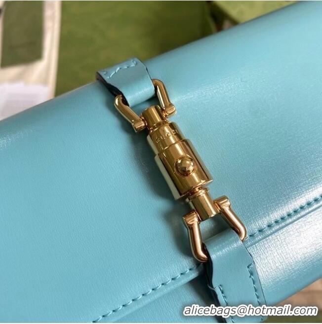 Good Product Gucci Jackie 1961 ostrich chain wallet 652681 sky blue