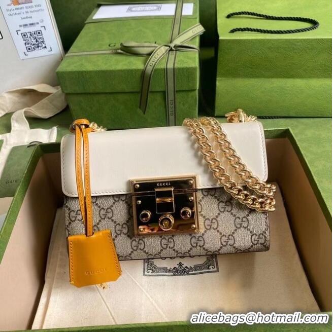 Cheapest Gucci Padlock small shoulder bag 409487 White