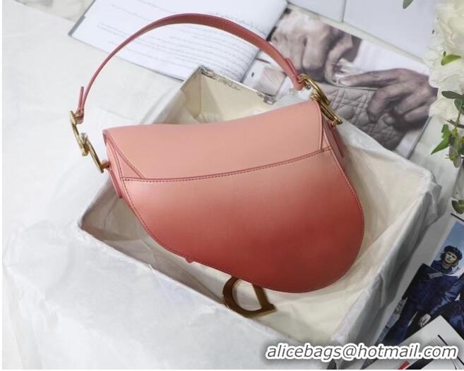 Top Design DIOR SADDLE BAG Gradient Calfskin M0446C Pink &Shoulder strap