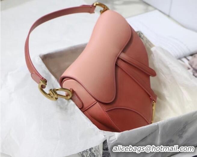 Top Design DIOR SADDLE BAG Gradient Calfskin M0446C Pink &Shoulder strap