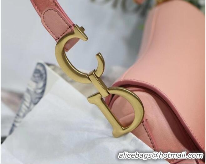 Top Design DIOR SADDLE BAG Gradient Calfskin M0446C Pink &Shoulder strap